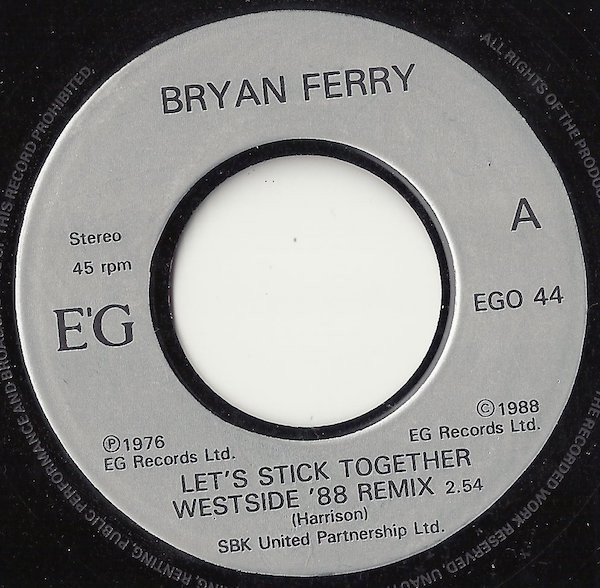 Bryan Ferry - Let's Stick Together - Used Vinyl Record 7" image 1