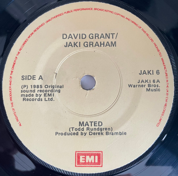 David Grant - Mated - Used Vinyl Record 7" image 1
