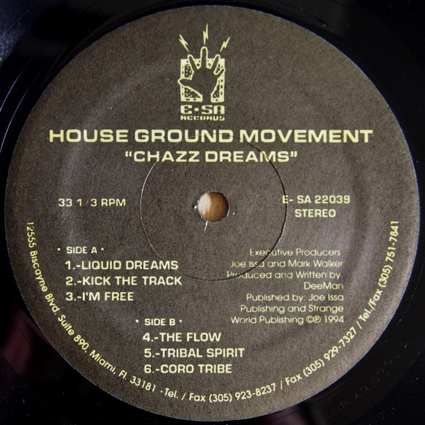 House Ground Movemen - Chazz Dreams - Used Vinyl Record 12" image 1