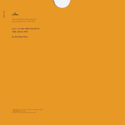 Pet Shop Boys - Left To My Own Devices (The Disco Mix) - Used Vinyl Rec image 1