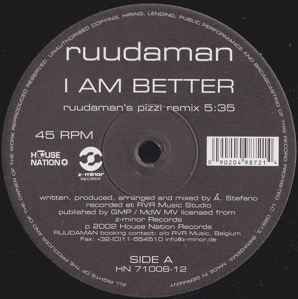 Ruudaman - I Am Better - Vinyl Record 12" image 1