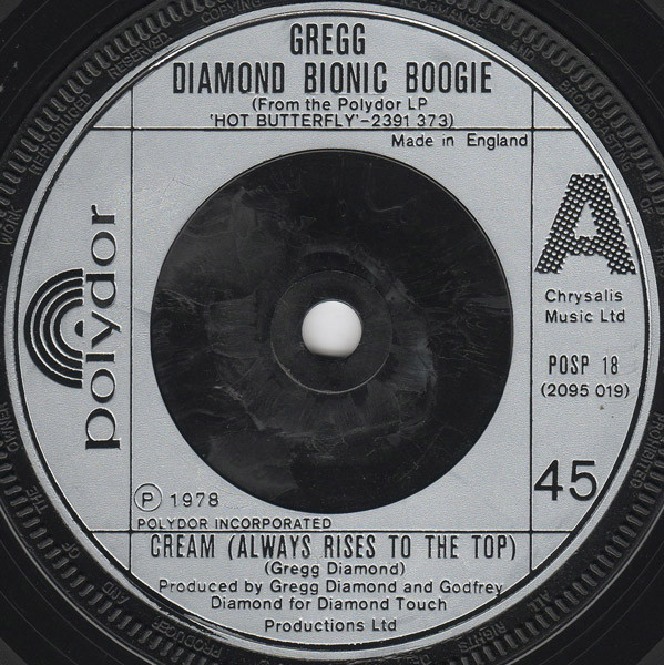 Gregg Diamond - Cream (Always Rises To The Top) - Used Vinyl Record 7 image 1