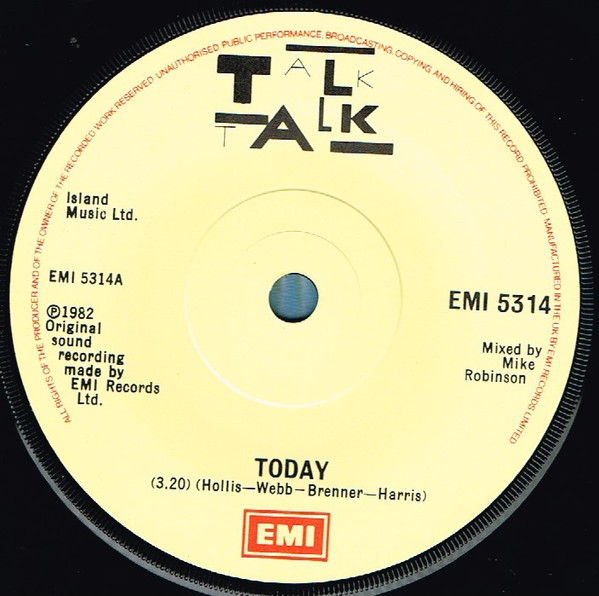 Talk Talk - Today / It's So Serious - Used Vinyl Record 7" image 1
