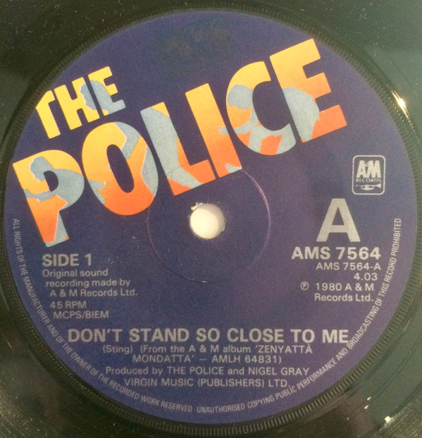 Police - Don't Stand So Close To Me - Used Vinyl Record 7" image 1
