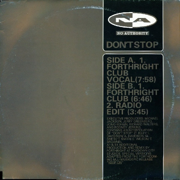 No Authority - Don't Stop - Used Vinyl Record 12" image 1