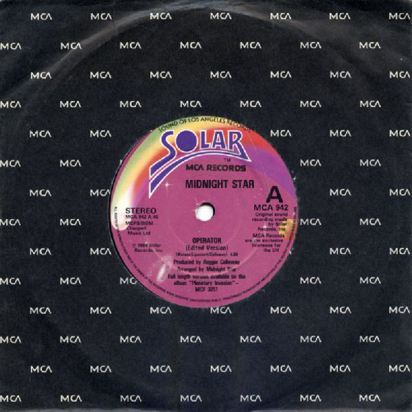 Midnight Star - Operator (Edited Version) - Used Vinyl Record 7" image 1