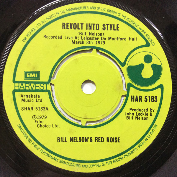 Red Noise - Revolt Into Style - Used Vinyl Record 7" image 1