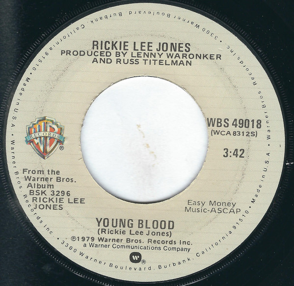 Rickie Lee Jones - Young Blood / Coolsville - Used Vinyl Record 7" image 1