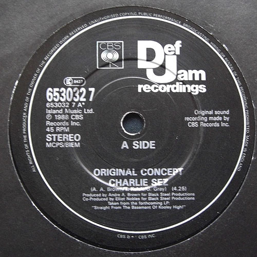 Original Concept - Charlie Sez / Runnin Yo' Mouth - Used Vinyl Record image 1