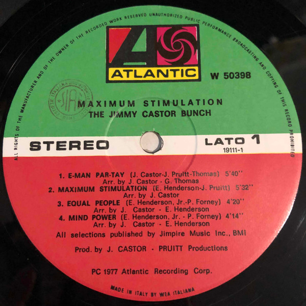 Jimmy Castor Bunch - Maximum Stimulation - Used Vinyl Record image 3