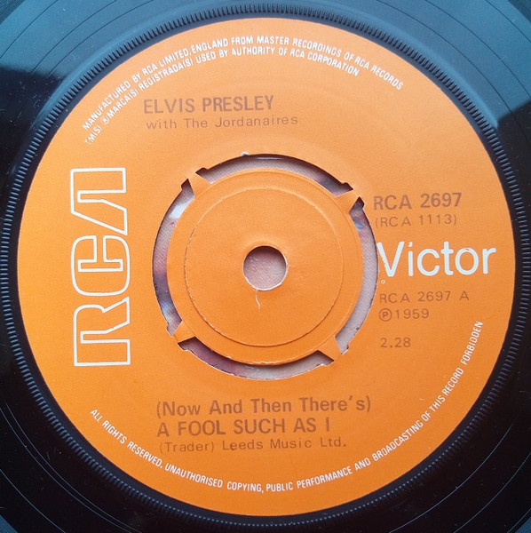 Elvis Presley - A Fool Such As I / I Need Your Love Tonight - Used Vi image 2