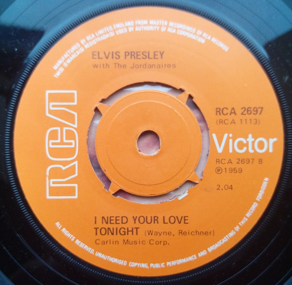 Elvis Presley - A Fool Such As I / I Need Your Love Tonight - Used Vi image 3