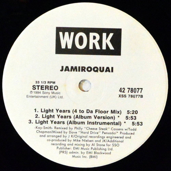 Jamiroquai - Light Years - Used Vinyl Record 12" image 4