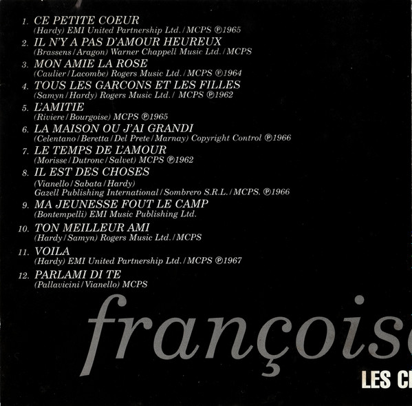 Francoise Hardy - Les Chansons D'Amour - Used CD image 2