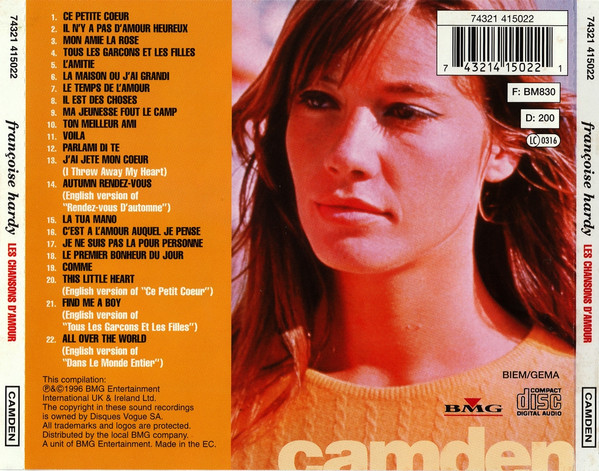 Francoise Hardy - Les Chansons D'Amour - Used CD image 5
