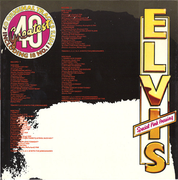 Elvis Presley - Elvis's 40 Greatest - Used Vinyl Record image 2