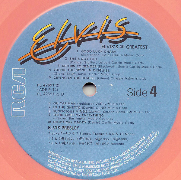 Elvis Presley - Elvis's 40 Greatest - Used Vinyl Record image 8