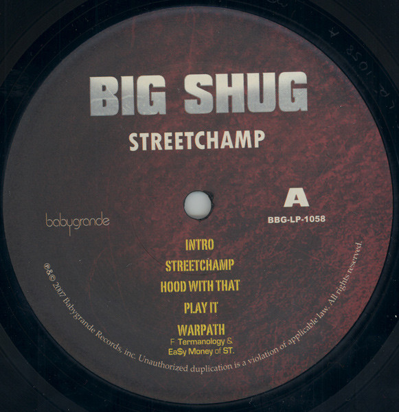 Big Shug - Street Champ - Vinyl Record image 2
