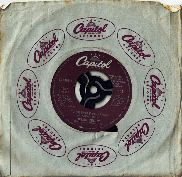 Helen Reddy - Take What You Find - Used Vinyl Record 7" image 3
