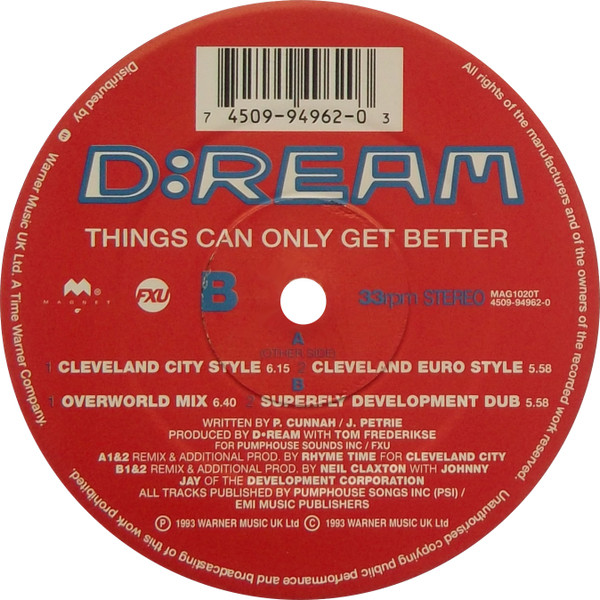 D:Ream - Things Can Only Get Better - Used Vinyl Record 12" image 6