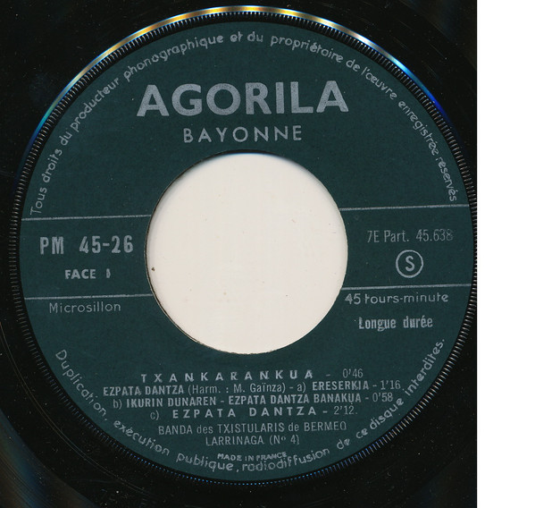 Banda De Txistularis - Txistu N°4 - Used Vinyl Record 7" image 3
