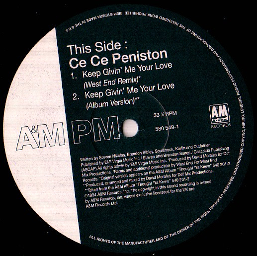 Ce Ce Peniston - Keep Givin' Me Your Love - Used Vinyl Record 12" image 3