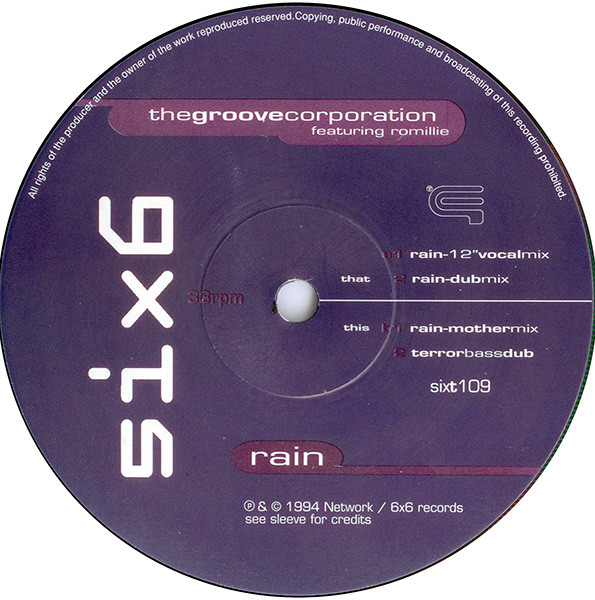 Groove Corporation - Rain - Used Vinyl Record 12" image 4
