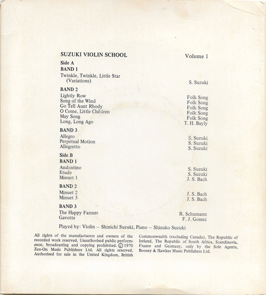 Shinichi Suzuki - Suzuki Violin School Volume 1 - Used Vinyl Record 7 image 2