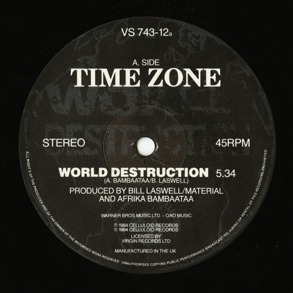Time Zone - World Destruction - Used Vinyl Record 12" image 3