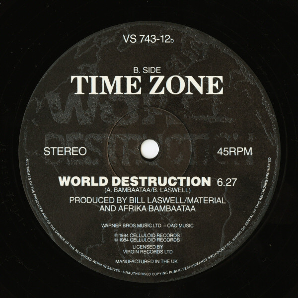 Time Zone - World Destruction - Used Vinyl Record 12" image 4