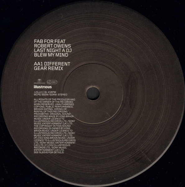 Fab For - Last Night A DJ Blew My Mind - Used Vinyl Record 12" image 3