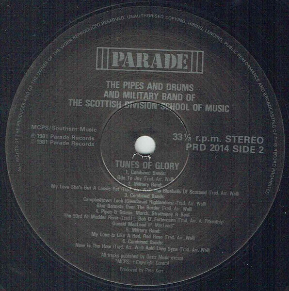 Scottish Division Sc - Tunes Of Glory - Used Vinyl Record image 4