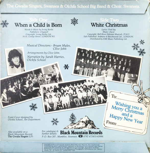 Gwalia Singers - When A Child Is Born & White Christmas - Used Vinyl image 2