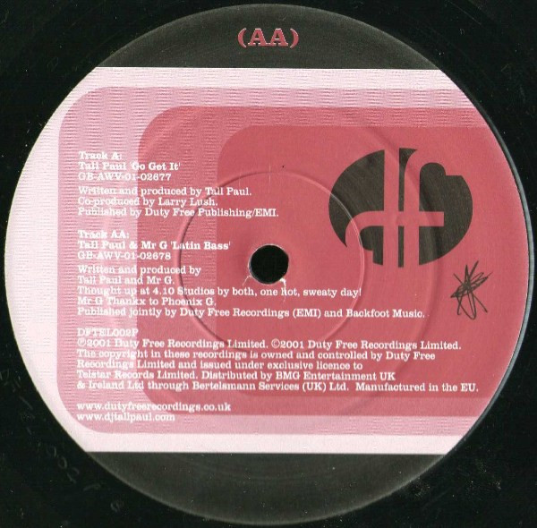 Tall Paul - Go Get It / Latin Bass - Used Vinyl Record 12" image 4
