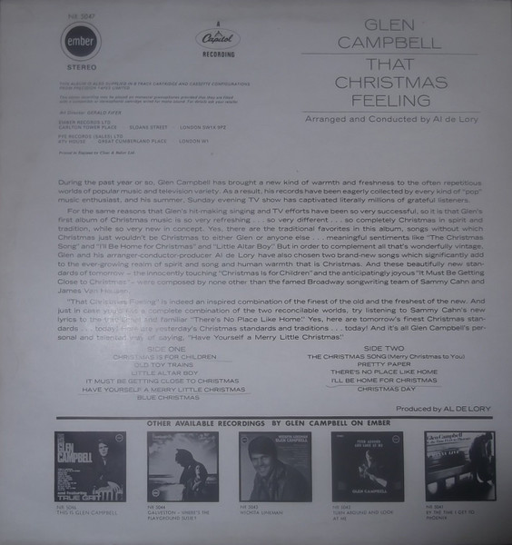 Glen Campbell - That Christmas Feeling - Used Vinyl Record image 2