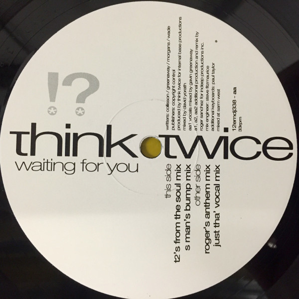 Think Twice - Waiting For You - Used Vinyl Record 12" image 6
