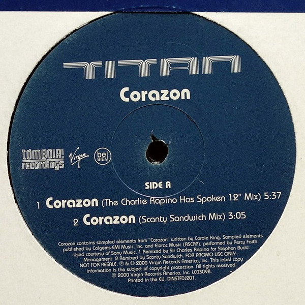 Titan - Corazon - Used Vinyl Record 12" image 2