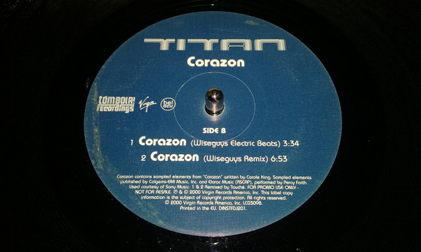 Titan - Corazon - Used Vinyl Record 12" image 3