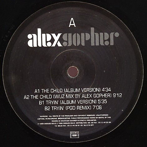 Alex Gopher - Child / Tryin' - Used Vinyl Record 12" image 2