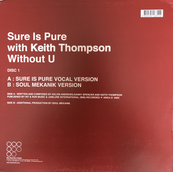 Sure Is Pure - Without U - Used Vinyl Record 12" image 2