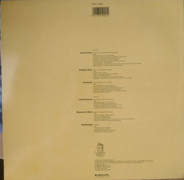 Holly Johnson - Hollelujah (The Remix Album) - Used Vinyl Record image 3