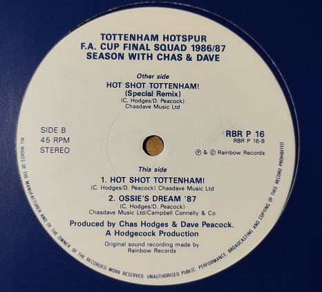 Tottenham Hotspur - Hot Shot Tottenham - Used Vinyl Record 12" image 2