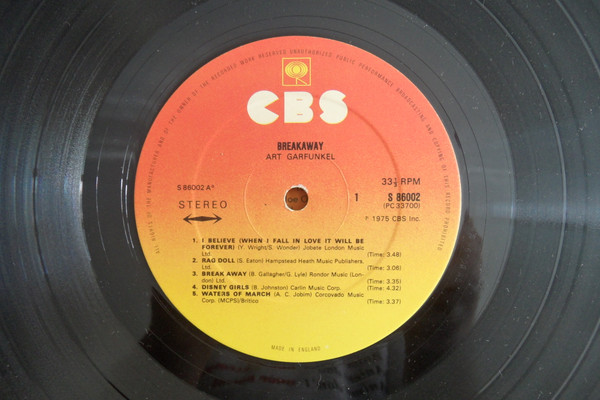 Art Garfunkel - Breakaway - Used Vinyl Record image 4