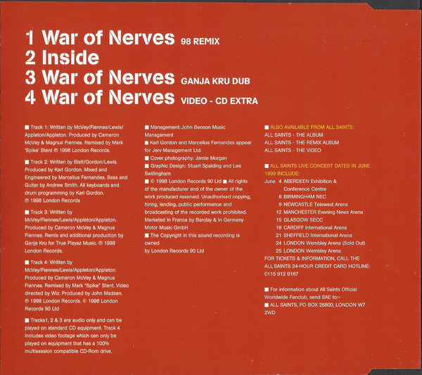 All Saints - War Of Nerves - Used CD image 2