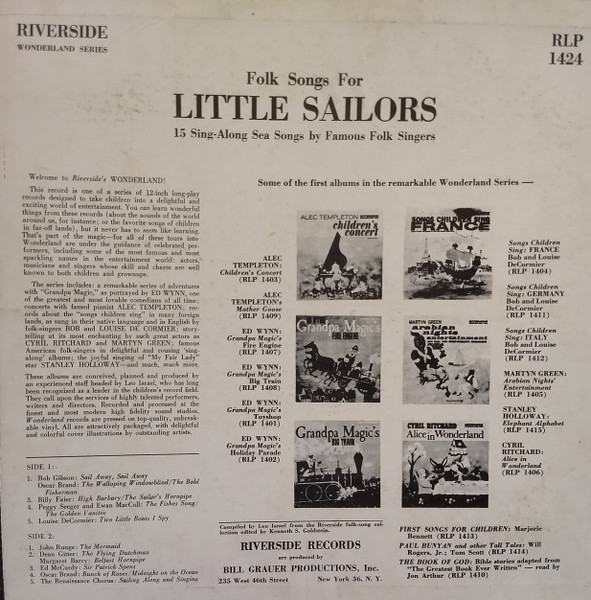 Various - Folk Songs For Little Sailors: 15 Sing-Along Sea Songs By F image 2