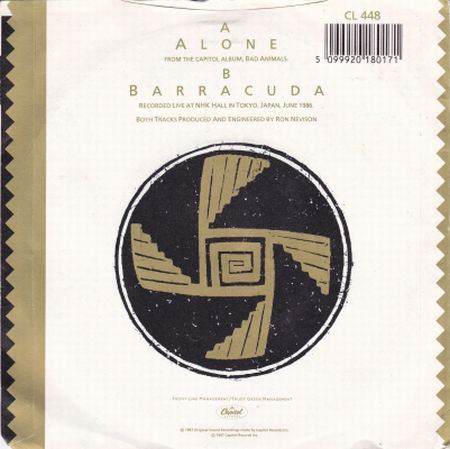 Heart - Alone - Used Vinyl Record 7" image 2