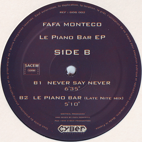 Fafa Monteco - Le Piano Bar EP - Used Vinyl Record 12" image 2