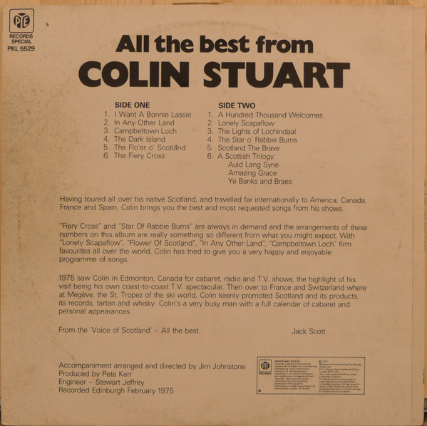 Colin Stuart - All The Best - Used Vinyl Record image 2