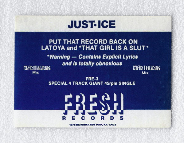 Just-Ice - Put That Record Back On / Latoya / That Girl Is A Slut - U image 4