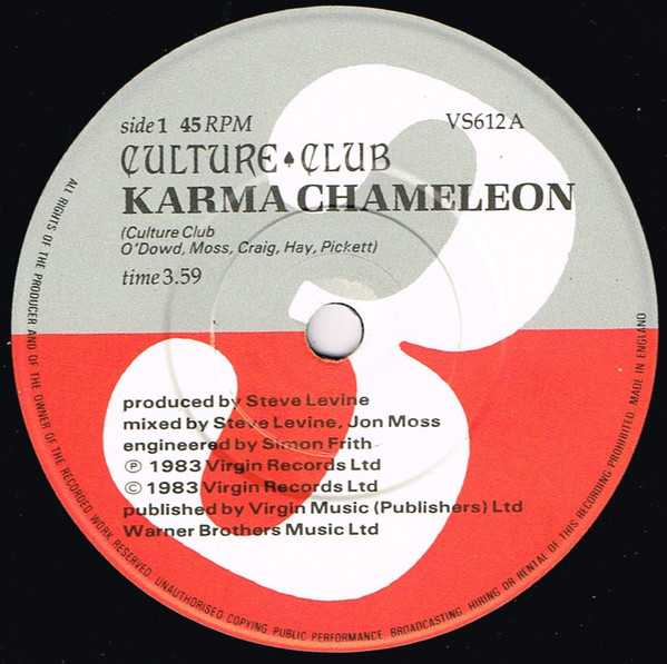 Culture Club - Karma Chameleon - Used Vinyl Record 7" image 3